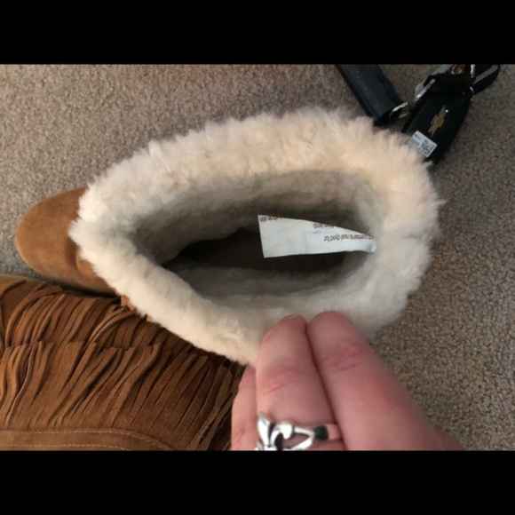 Tory Burch Collins Tan Fringe Boot - Size 8 - Picture 3 of 4